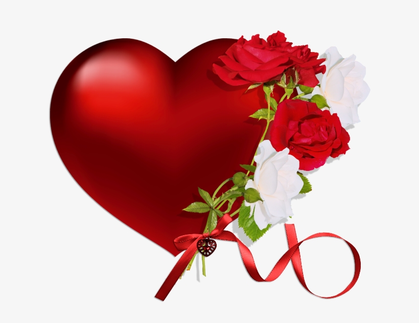 Roses Hearts - Heart And Rose Png, transparent png #3186804