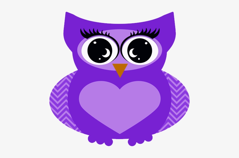 Pink Heart Owl - Purple Owls, transparent png #3186942