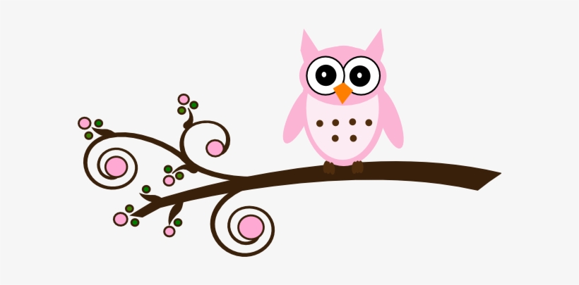 Pink Owl On Branch Clip Art At Clker Com Vector Clip - Proverbs 10 19, transparent png #3187075