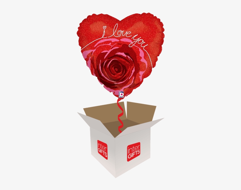 I Love You With Script Red Rose Heart - Transparent 60th Birthday Balloons Png, transparent png #3187369