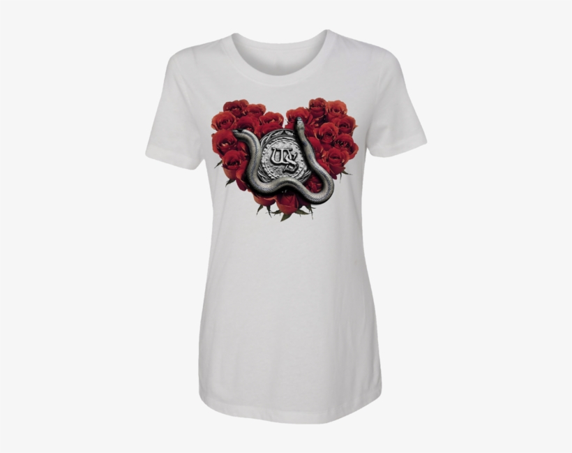 Rose Heart Ladies Tee - Heart Of Roses Tile Coaster, transparent png #3187535