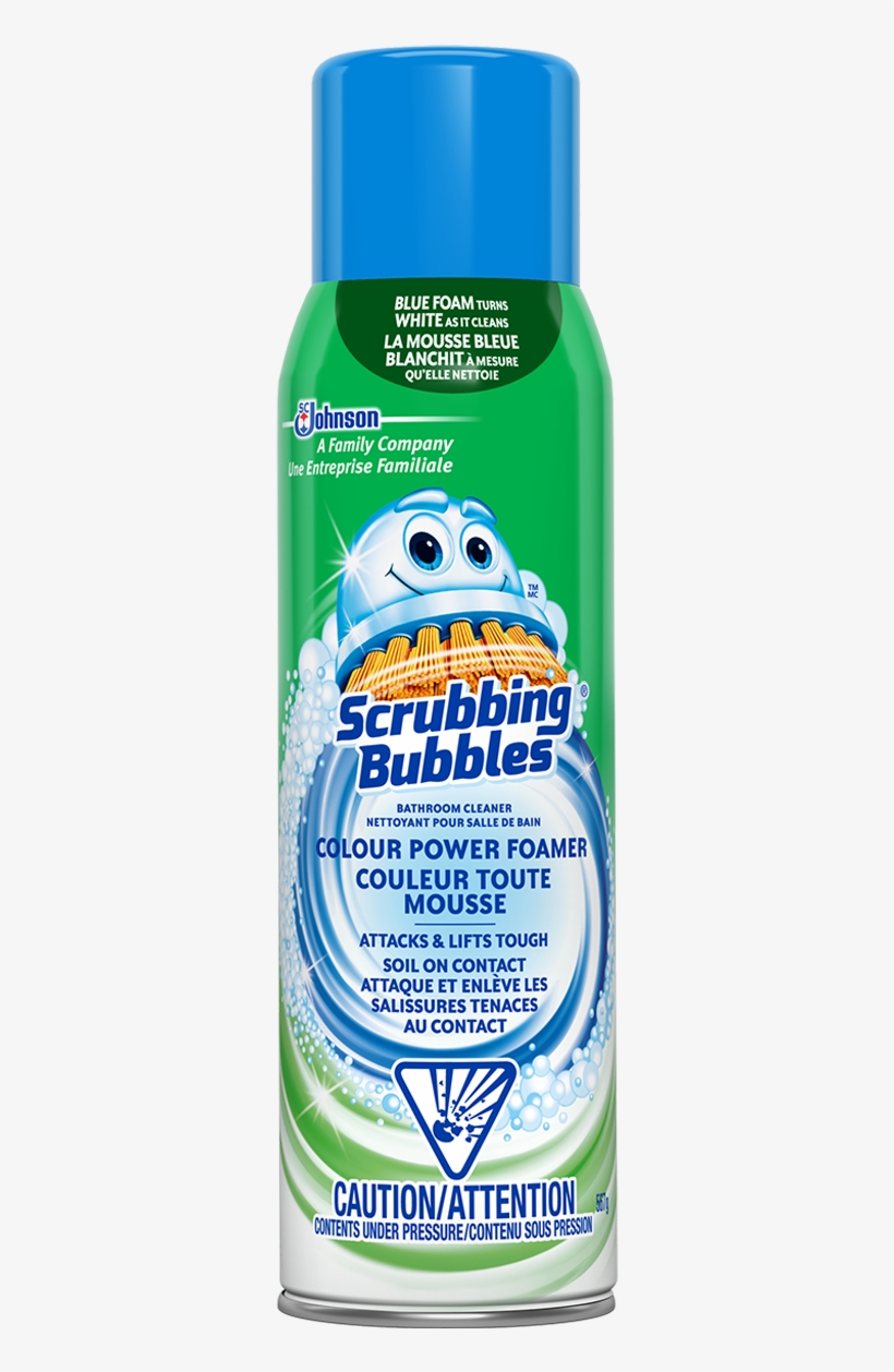 Foamer Aerosol With Colour Power - Scrubbing Bubbles Toilet Cleaning Gel With Hydrogen, transparent png #3188564