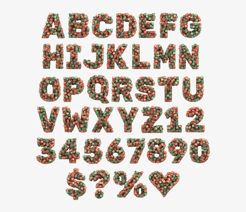 Christmas Presents Gift Box Font - Stock Photography, transparent png #3188739