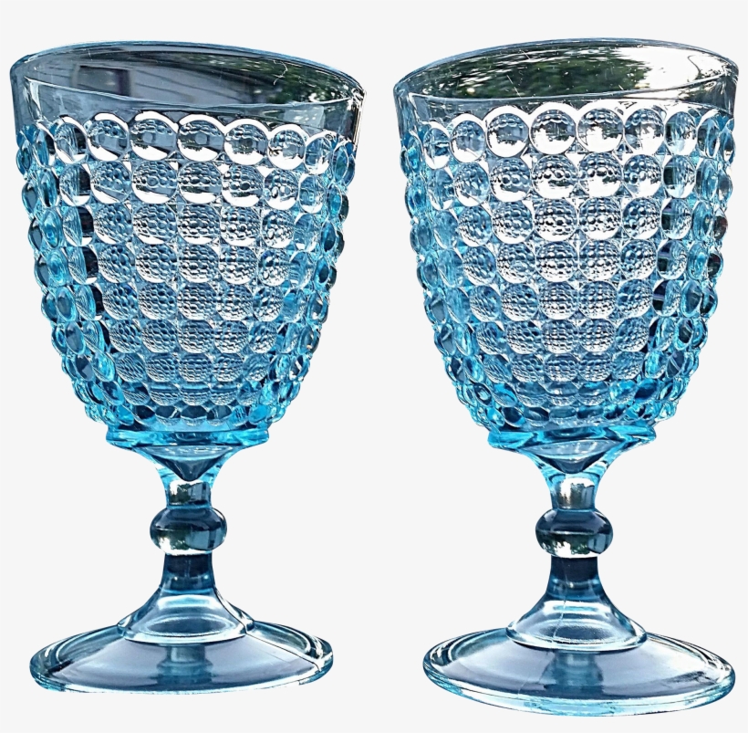 'thousand Eye' Adams Glass, Blue Goblet, Pair Found - Champagne Stemware, transparent png #3190939