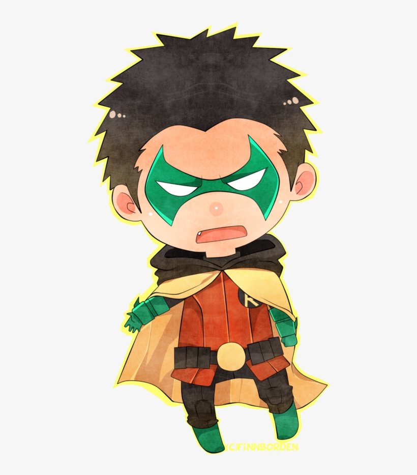 Damian Wayne 4th Robin Chibi By Finnborden - Damian Wayne, transparent png #3191260