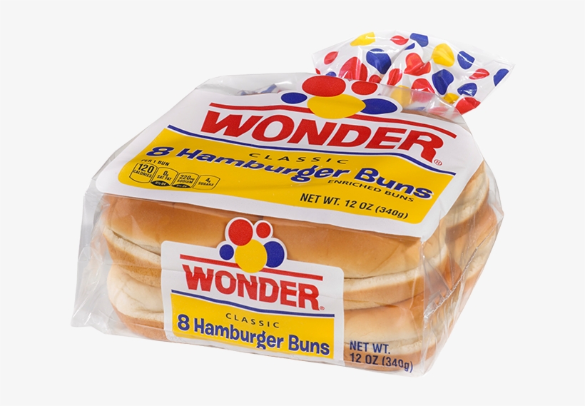 Classic Hamburger - Wonder Hamburger Buns, Enriched, Classic - 12 Buns,, transparent png #3191309