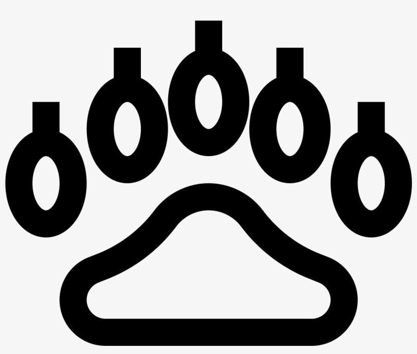 The Bear Footprint Icon, A Clear Profile Of A Bear - Sign, transparent png #3192022