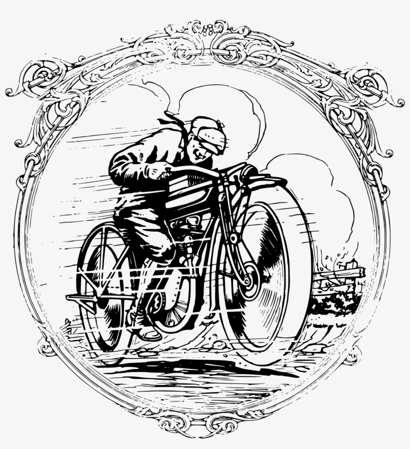 Vintage Motorcycle In A Frame Banner Free - Dia Dos Pais Motociclista, transparent png #3192146