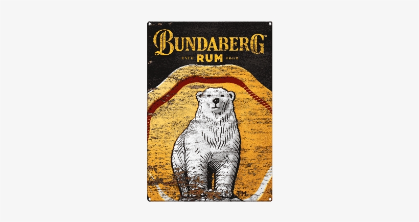 Bundaberg Rum Bear Tin Sign - Bundaberg Rum Polar Bear, transparent png #3192304