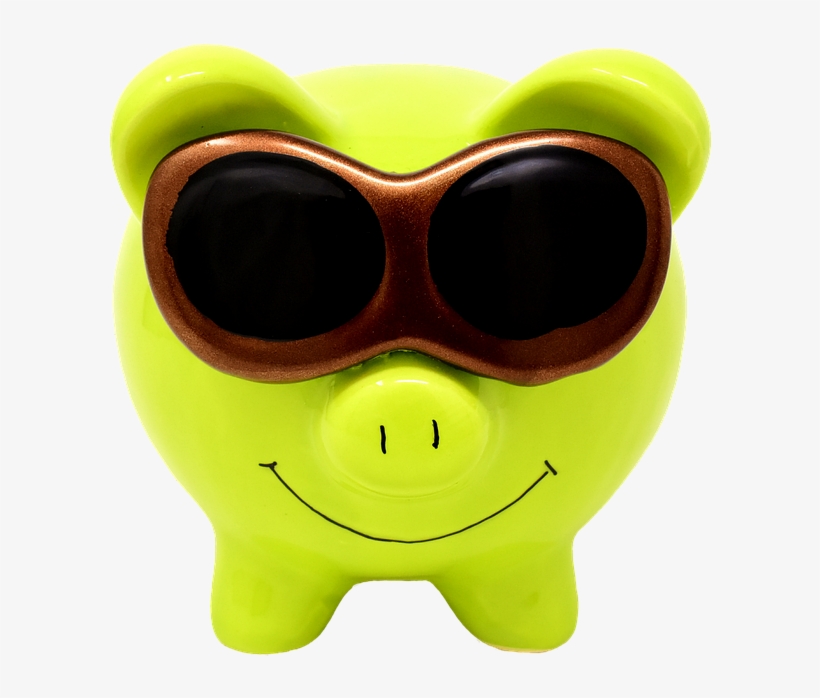 Piggy Bank, Sunglasses, Cool, Figure, Save, Ceramic - Piggy Bank, transparent png #3192414