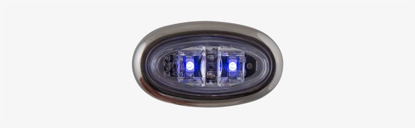 Mini Oval Clear Blue Clearance Marker Light With Stainless - Clearblue, transparent png #3194015