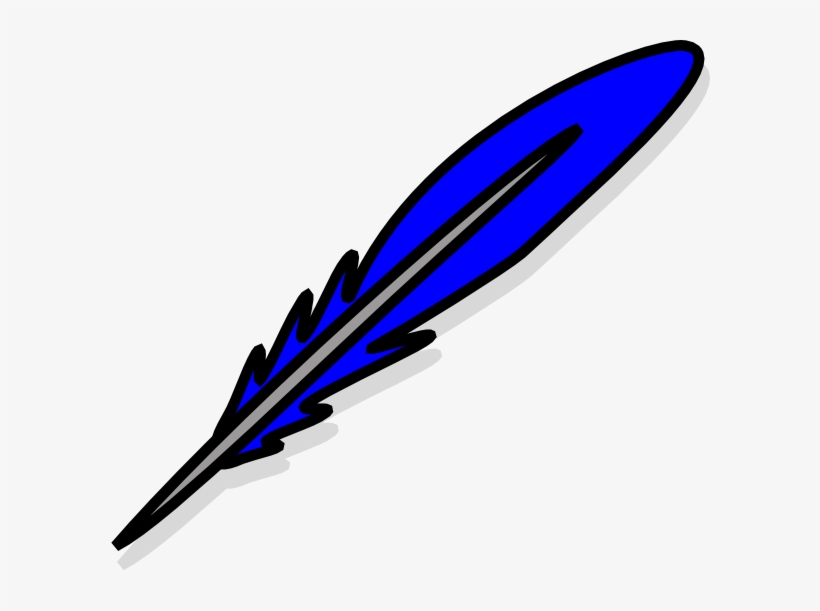 Feather Clip Art Graphic Black And White Library - Blue Feather Clip Art, transparent png #3195313