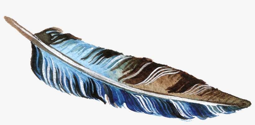 Brown And Blue Feather Transparent Decorative - Trampoline, transparent png #3195383