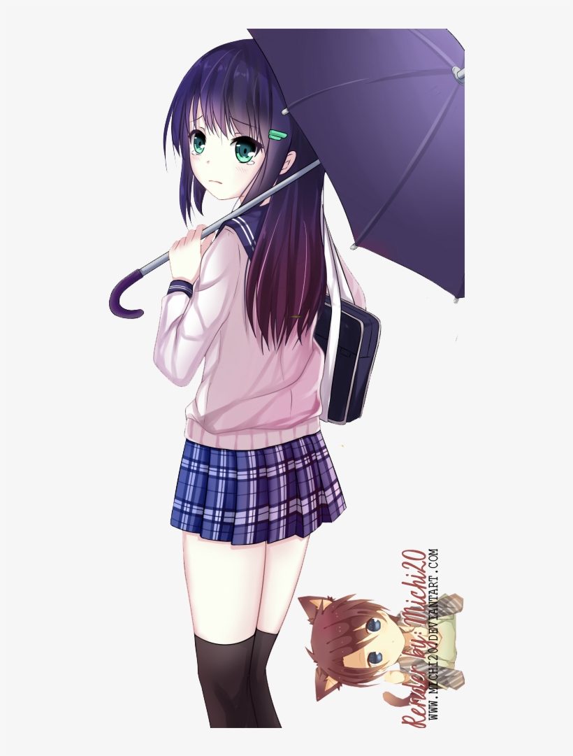 Anime Girl Kawaii Girl, Kawaii Anime, I Love Anime, - Anime Girl Umbrella Transparent, transparent png #3195670