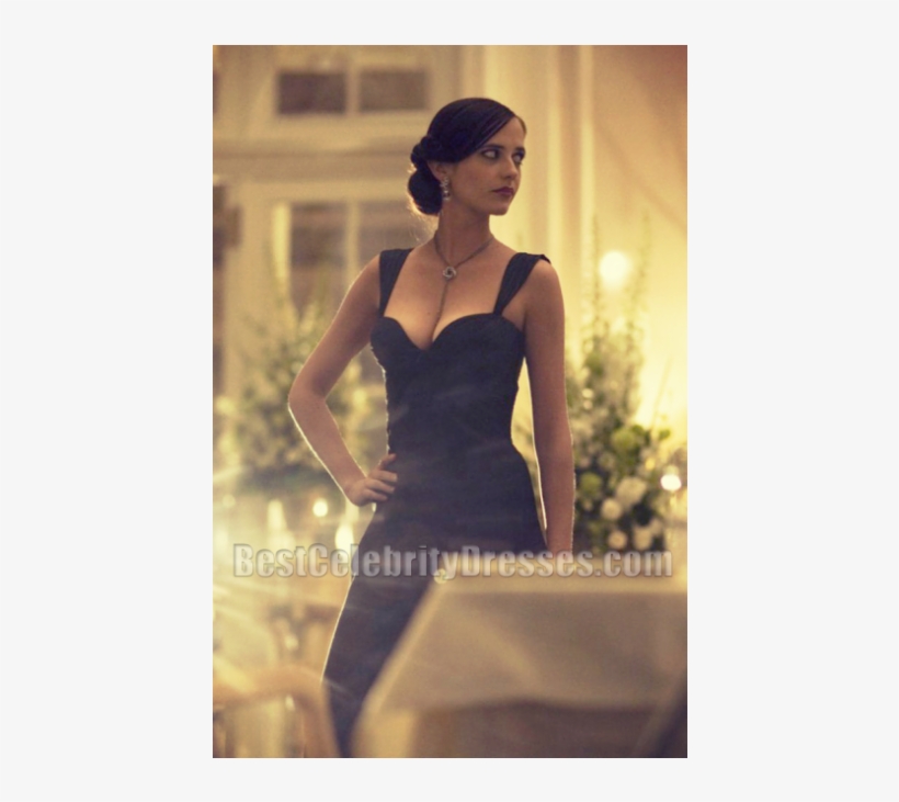 Eva Green Black Ruffle Formal Evening Dress Casino Royale TCD6970 -  TheCelebrityDresses