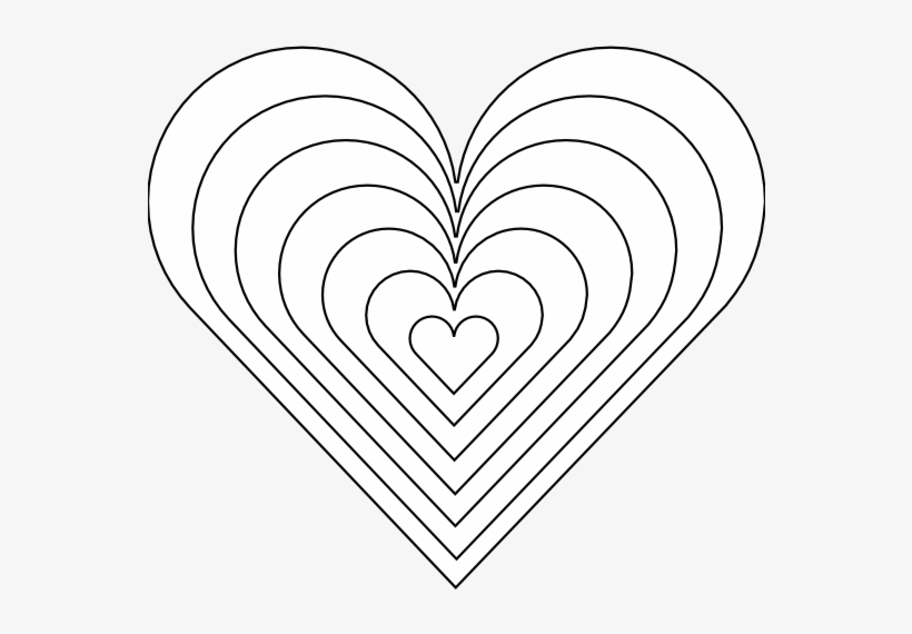 Zebra Heart Plain Black White Line Art Tattoo - Black, transparent png #3196050