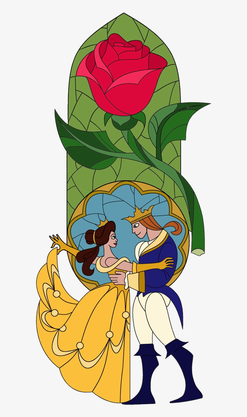 Beauty And The Beast New Logo Source - Beauty And The Beast Stained Glass Png, transparent png #3196244