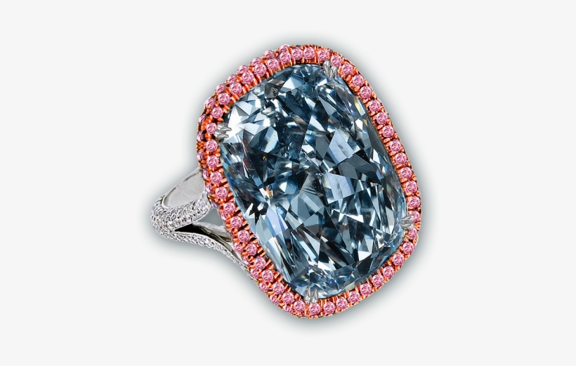 Fancy Blue Gray Cushion Cut Diamond Ring - Natural Fancy Blue Gray Cushion Cut Diamond Ring, transparent png #3196492