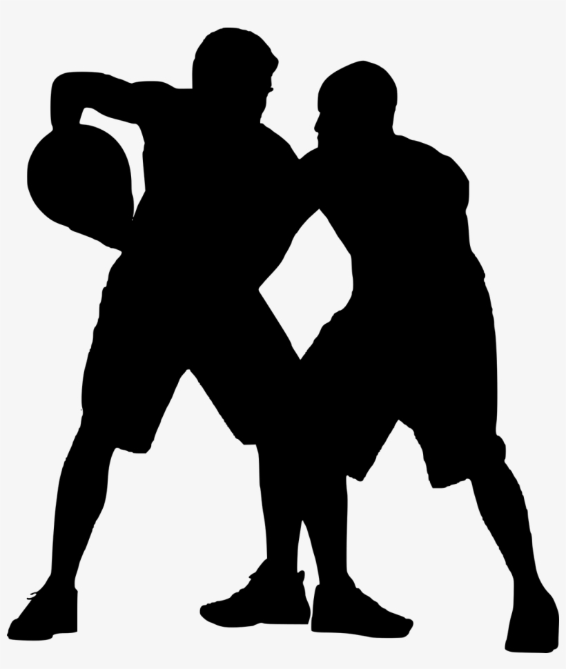 Silhouette,basketball Player,nba,basketball Hoop - Basketball Court Silhouette Png, transparent png #3196560