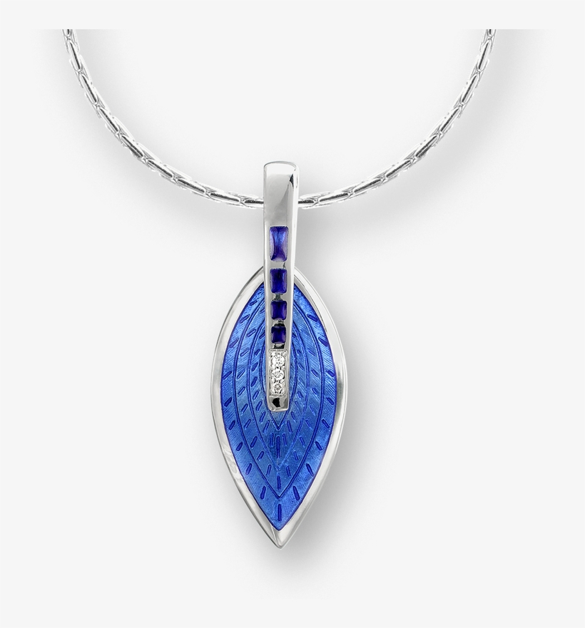 Nicole Barr Designs Sterling Silver Marquis Necklace-blue - Blue Modern Necklace - Sterling Silver 18 Inch, transparent png #3196583