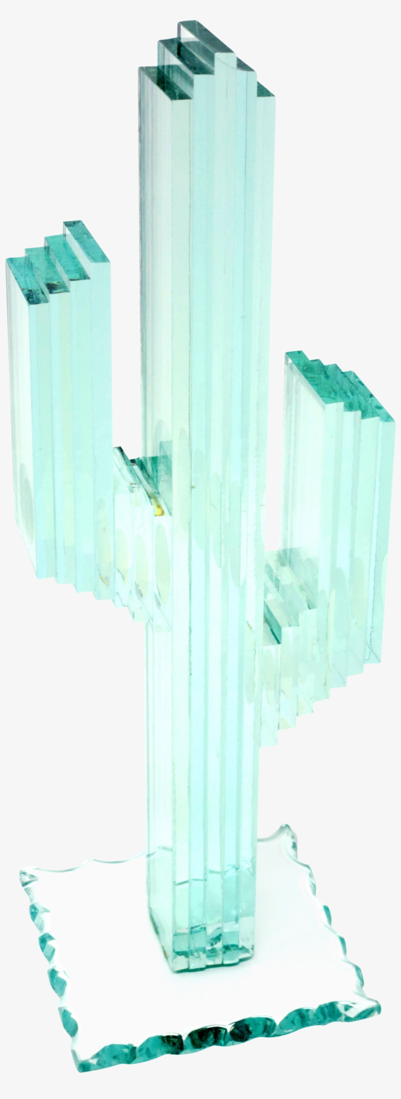 12" Tall Stacked Glass Saguaro Cactus On Chairish - Cactus, transparent png #3196994