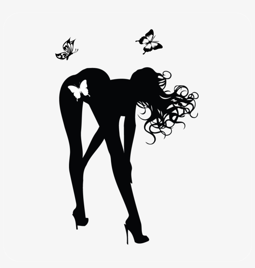 Butterfly Girl Decal - Woman Bending Over Silhouette, transparent png #3197484