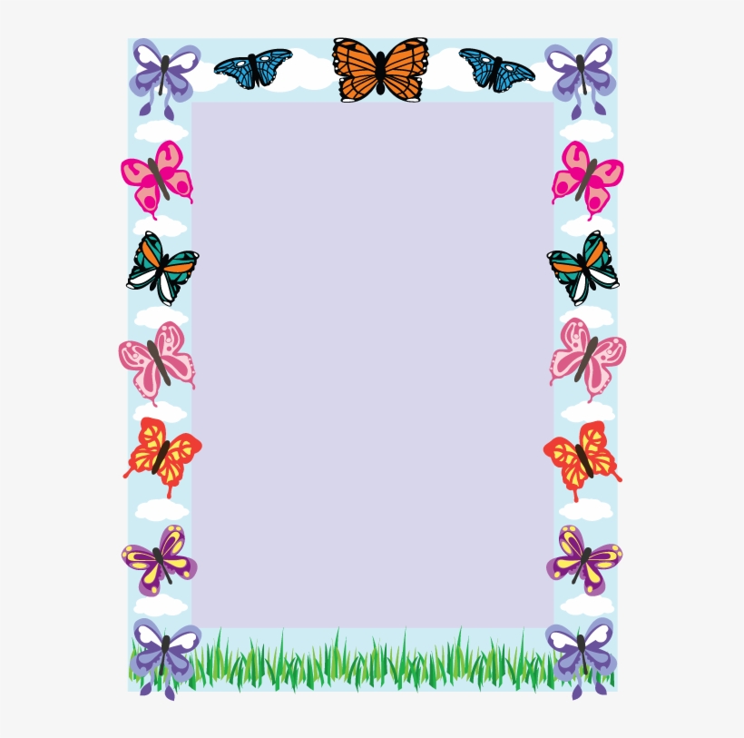 Butterfly Border Designs For Paper - Free Mothers Day Borders, transparent png #3197502