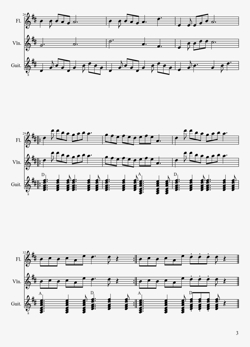 Happy No Theme 12/8 Sheet Music 3 Of 3 Pages - Happy's Theme Fairy Tail Piano Music Sheet, transparent png #3197965