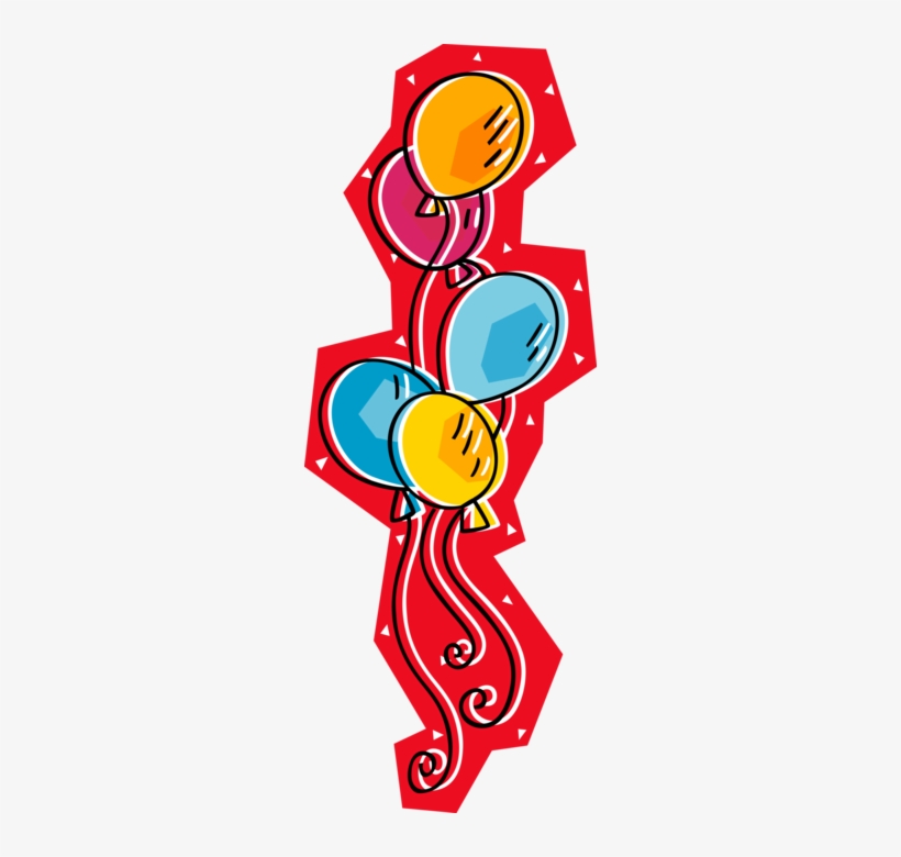 Vector Illustration Of Party Balloons Help Partygoers, transparent png #3198781