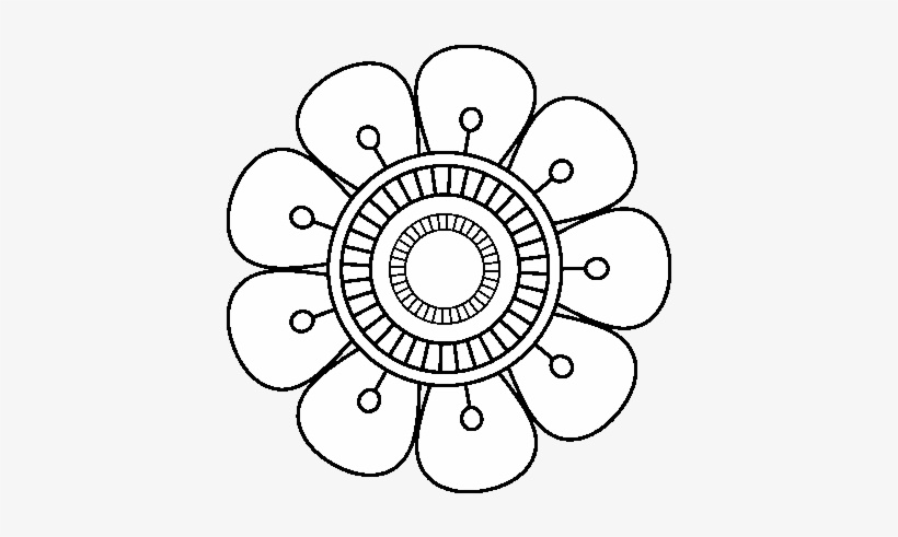 Mandala In Flower Shape Coloring Page - Weck 600000231 Canner Rack Plastic Sturdy Design, transparent png #3198925