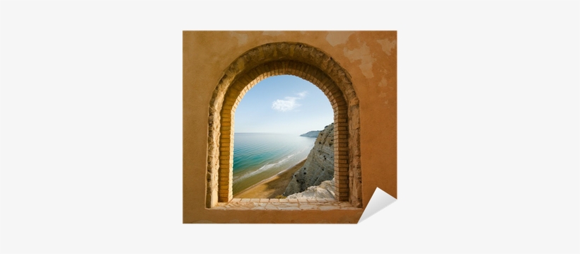 Arched Window On The Coastal Landscape Of A Bay Sticker - Inneres Wissen: Probleme Lösen, Grenzen Überwinden, transparent png #3199130
