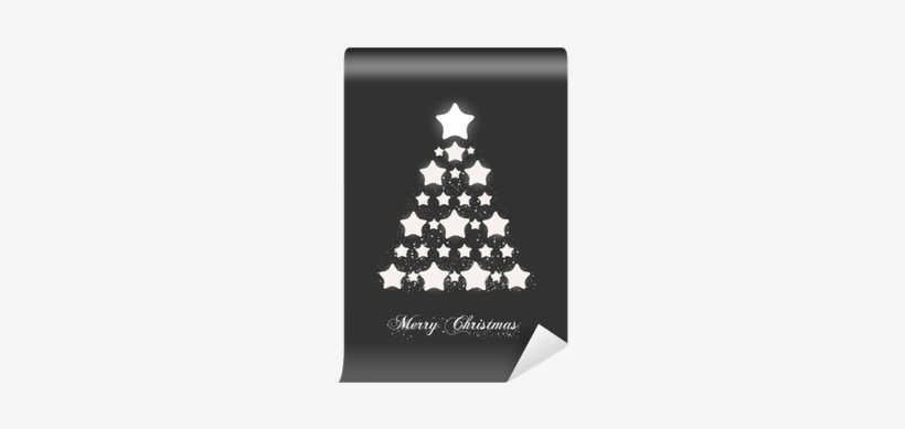 Abstract Silver Christmas Tree Made Of Stars Wall Mural - Christmas Tree, transparent png #3199399