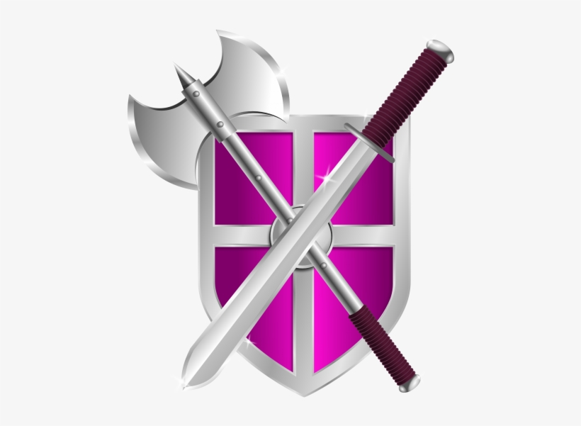 Shield Png Transparent Image - Purple Shield Png And Sword, transparent png #320407
