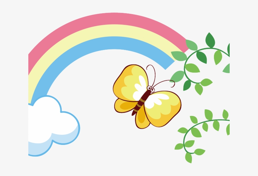 Rainbow Butterfly Clipart Png Text - Euclidean Vector, transparent png #320575