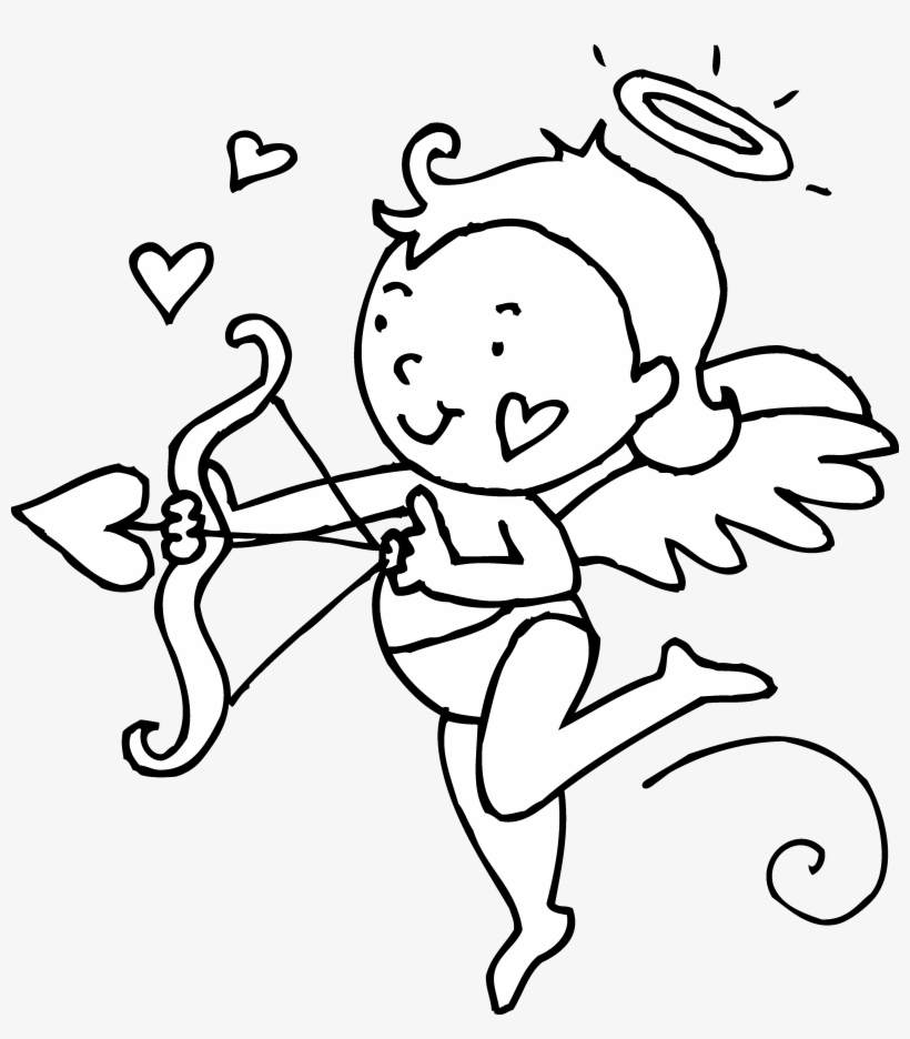 Image Of Cupid Clipart Black And White Cupid Clip Art - Valentines Clip Art Black And White, transparent png #320620