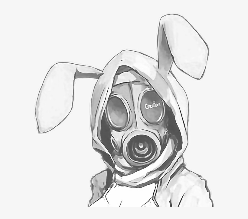 Gasmask Bunny Girl Ryeowook - Cool Gas Mask Drawing, transparent png #320754