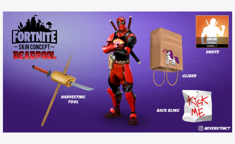 Deadpool Has Broken The Fourth Wall, And Landed In - Katana Back Bling Fortnite, transparent png #321110