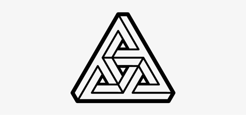 Image Result For Penrose Triangle - Triple Impossible Triangle, transparent png #321111