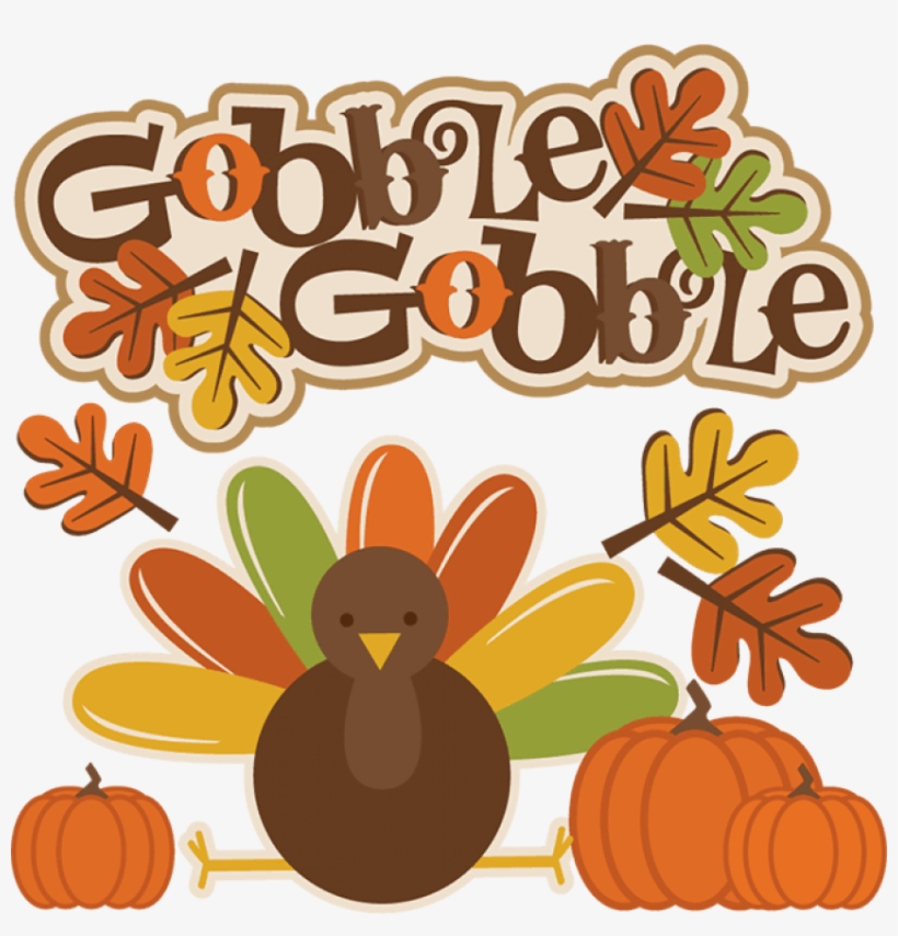 Gobble Gobble Thanksgiving Svg Cutting Files For Cricut - Drawing Of Cute Thanksgiving, transparent png #321250
