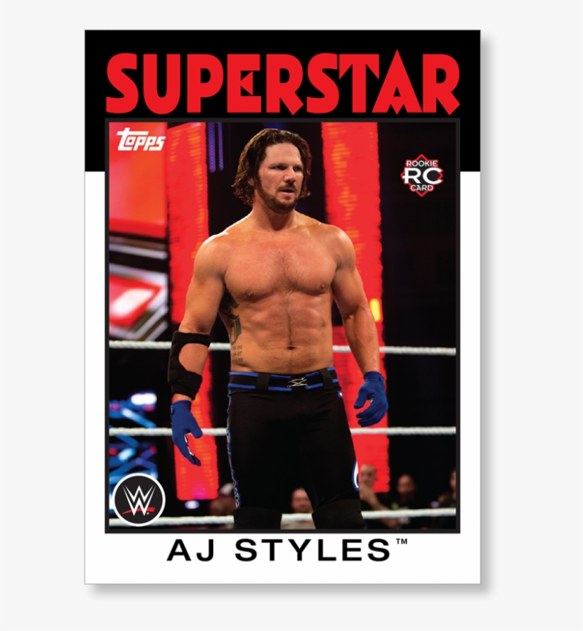 Aj Styles - Braun Strowman Signed Card 2016 Topps Heritage Wwe, transparent png #321569
