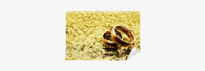 Wedding Bands On Gold Glitter With Copy Space Wall - Tapety Obraczki, transparent png #322278