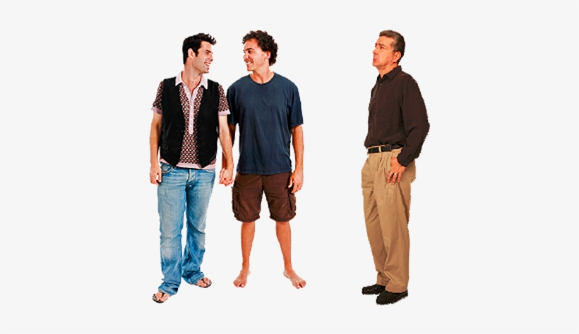 Photo, Two Smiling Men Hold Hands As Another Looks - Same Sex Couple Png, transparent png #322369