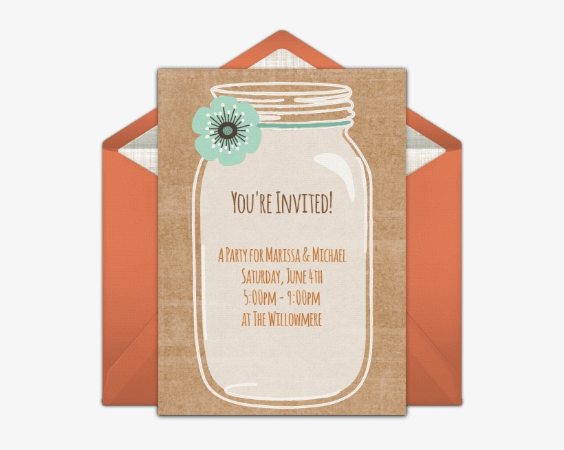 A Mason Jar Engagement Party Invite Free Printable - Wish List Rustic Ideas Template Png, transparent png #322484