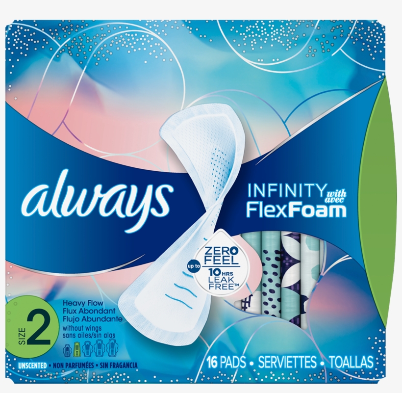 Always Infinity Size 2 Super Pads Non-wings, Unscented - Always Infinity Pads, transparent png #322663