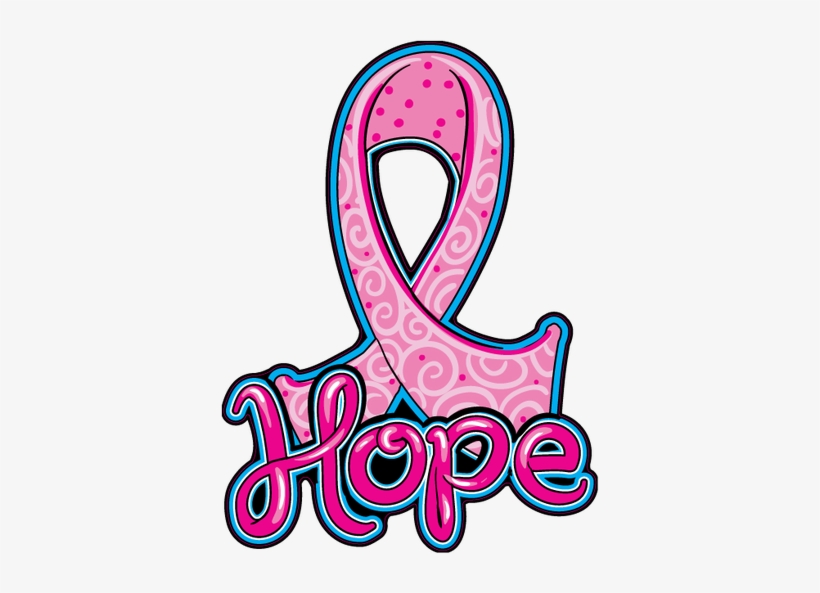 Pink Ribbon "hope" Decal / Sticker-hope Decal, Pink - Cute Cancer Ribbon, transparent png #322833
