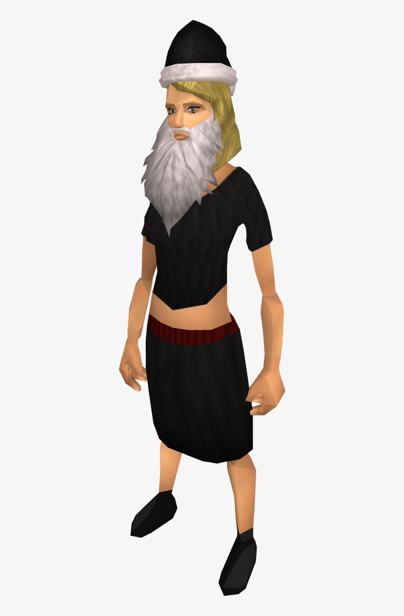 Image Black Santa Hat With Beard Equipped Runescape - Costume, transparent png #323375
