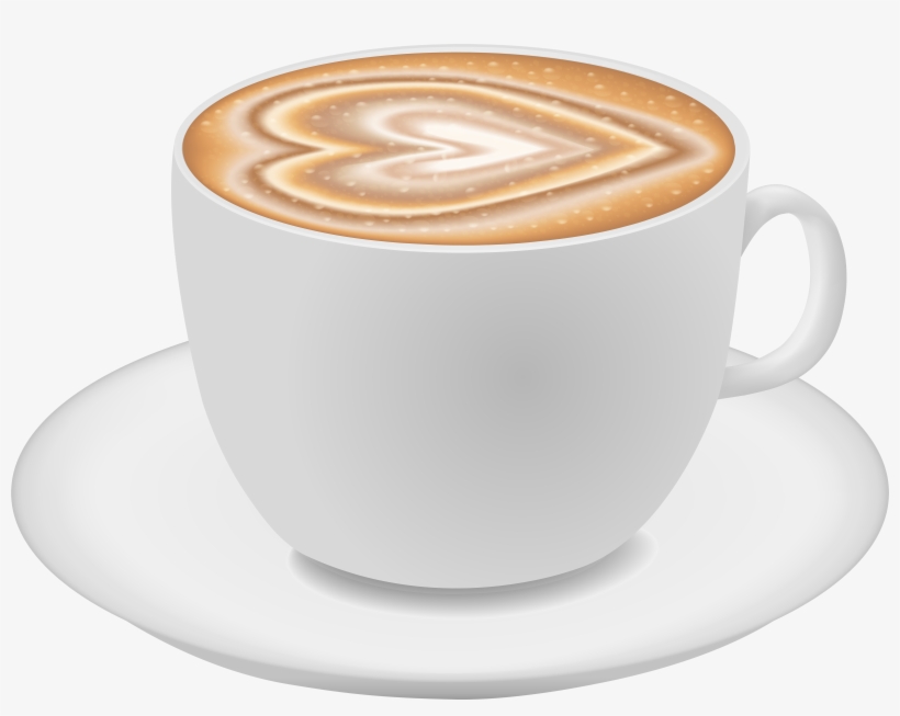 Coffee With Heart Png Clip Art Image - Cup Of Latte Png, transparent png #323557