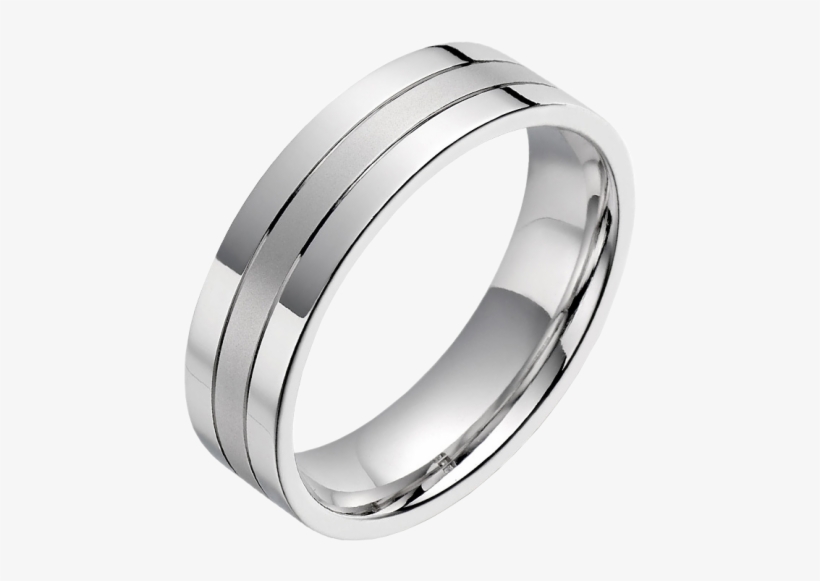 A Classic Mixed Finish Mens Ring In Platinum - Ring For Men Png, transparent png #324334