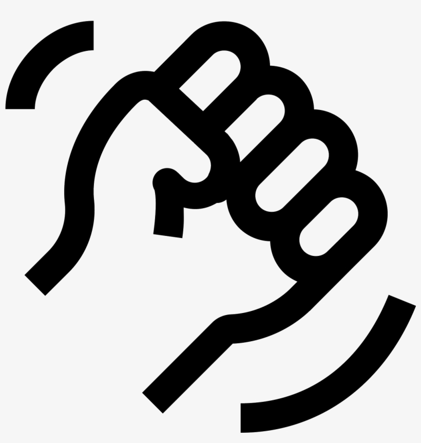 This Icon Shows An Outline Of A Fist Up To The Wrist - Punch Icon Black And White, transparent png #324531