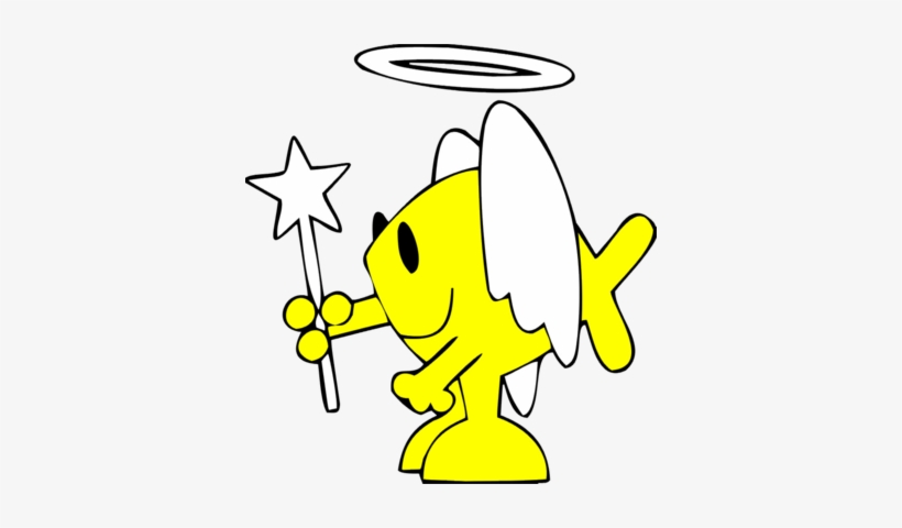 Image Angel Fish Angel Clip Art - Fish With Halo Cartoon, transparent png #324663